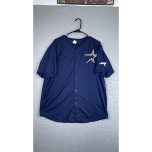 Houston Astros Jersey Mens XL Blue MLB Baseball Tucker 30 AARP Texas Sponsor